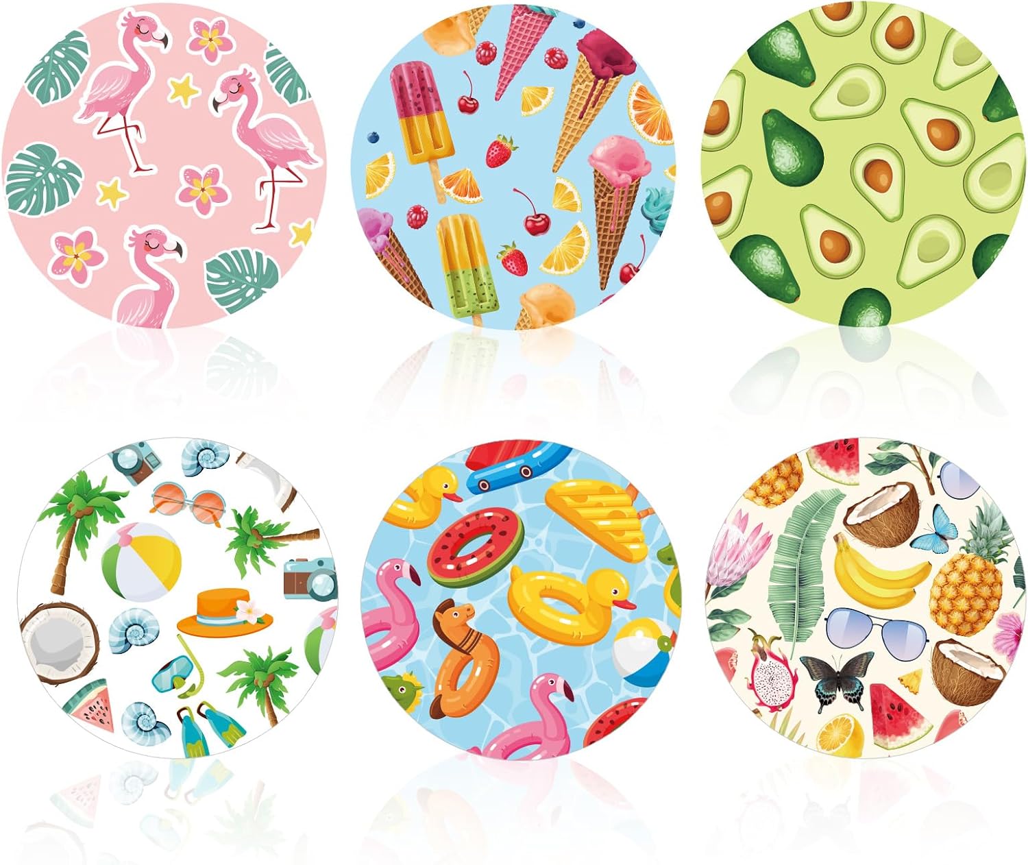 12pcs Sensor Covers for Libre 2/3, 6 Styles Summer Round Adhesive Patches Breathable Waterproof Sweat-Proof Sensor Stickers CGM Monitor Patch Accessories