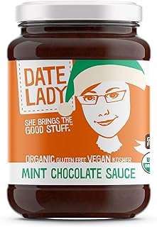 Date Lady Organic Date Sweetened Mint Chocolate Sauce - 10.7oz (1 BPA-Free Plastic) Make Hot Chocolate, Use as a Topping to Pour Over Ice Cream or Frost Cupcakes.