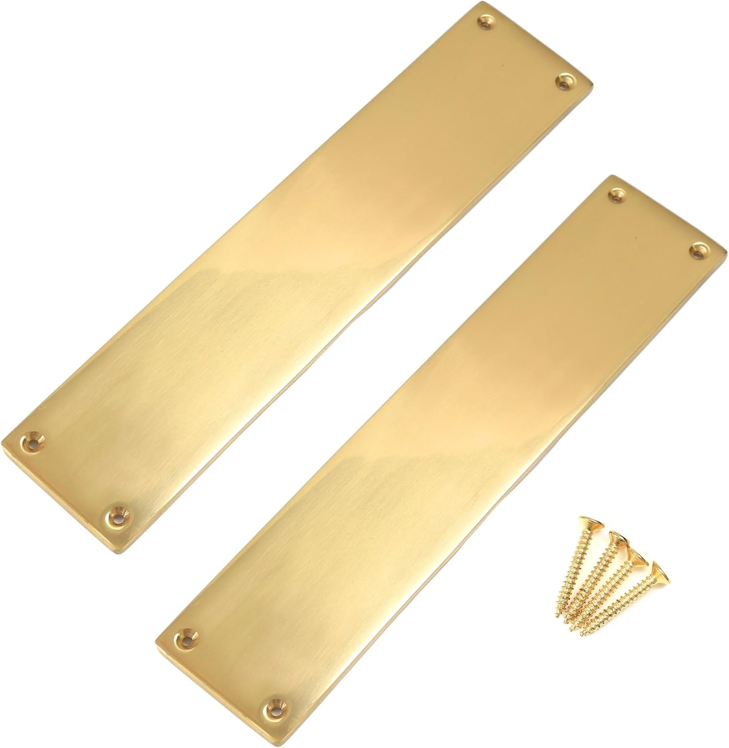 White Hinge Limited 2X Polished Brass Victorian Style Finger Push Plates