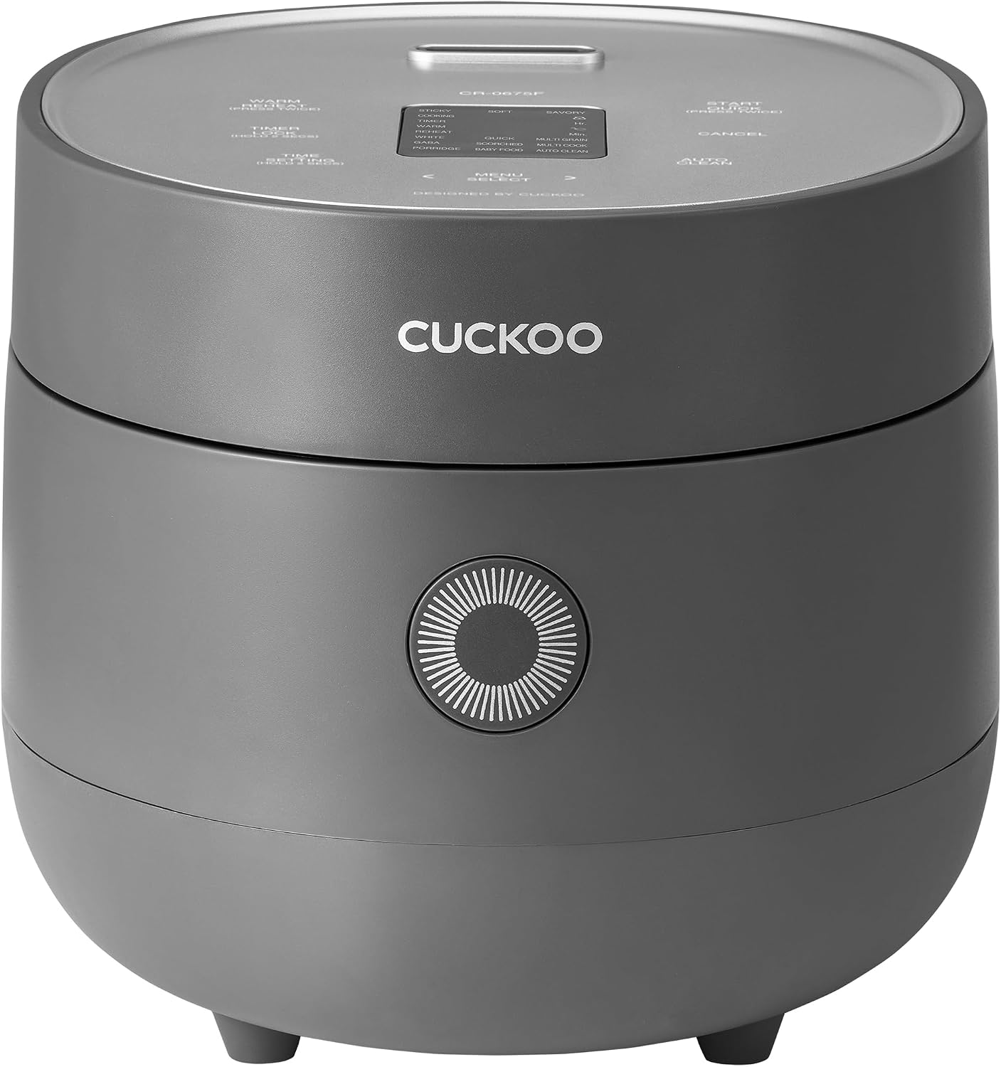 CUCKOO Micom Rice Cooker 13 Menu Options: White, GABA, Porridge, Baby and More, Fuzzy Logic Tech, 6 Cups/1.5 Qts. (Uncooked) CR-0675F Grey