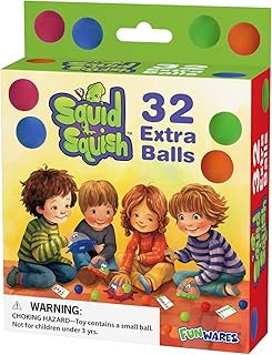 Funwares Colorful Squid Squish: Dynamic Floor Game for Kids, Boosts Kids' Learning and Coordination, Counting and Number Game, Active Play, and Quick Thinking, 2-4 Players, Ages 4-8. (32 Spare Balls)