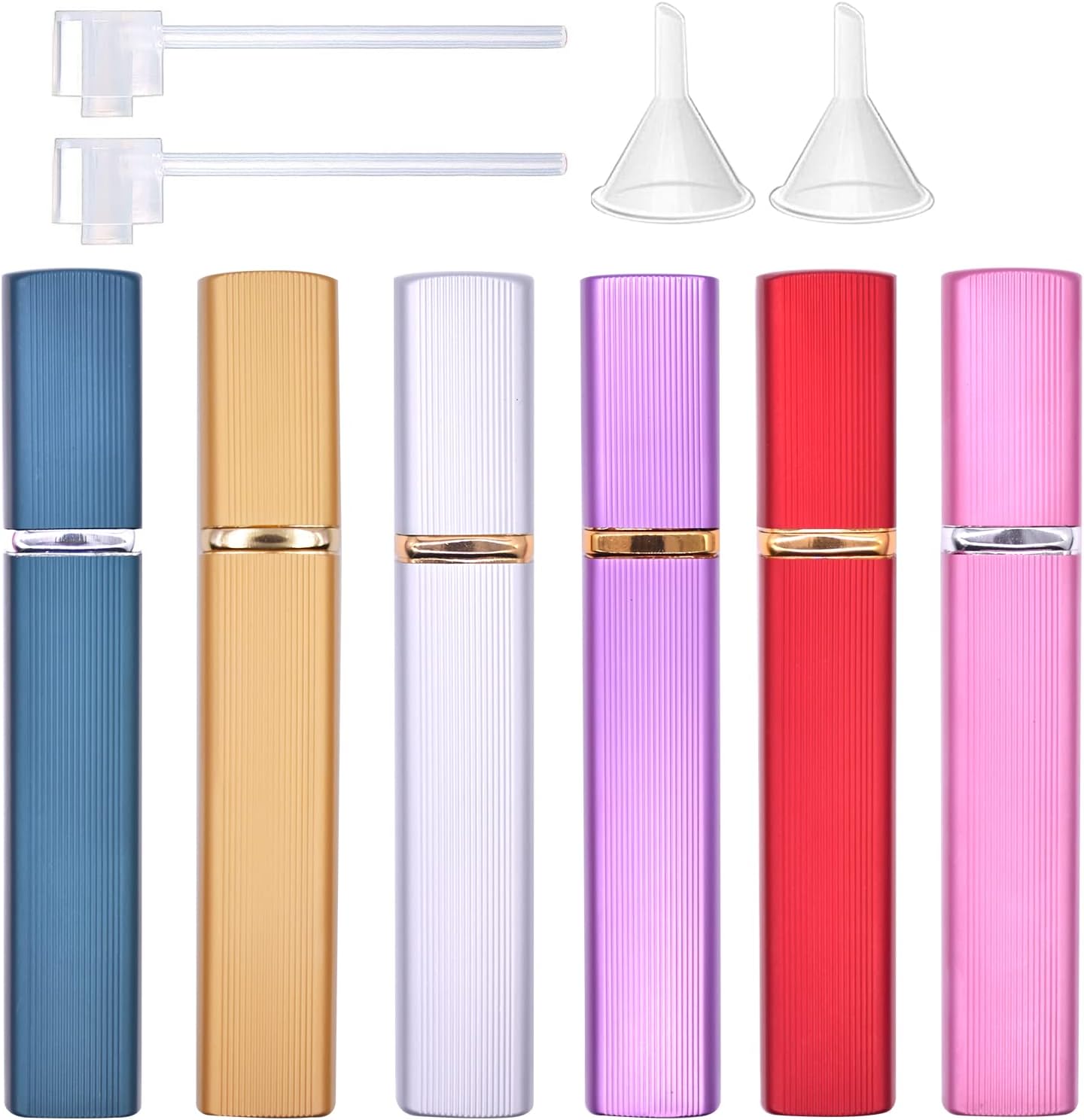 12ML Perfume Atomizer Bottle Refillable,Mini Portable Spray Bottle,Scent Pump Case,With Dispenser tool,for Out Side Work Travel Fitness (Pack of 6)