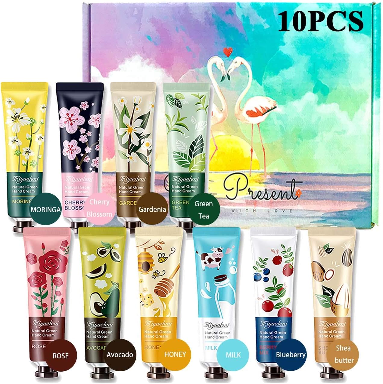 DiriUK Plant Fragrance Hand Cream, 10 x 30ml Mini Hand Cream Gift Set, Daily Moisturising Hand Cream Working Hands, Deeply Hydrating & Nourishing Non-Greasy Natural Aloe And Vitamin E