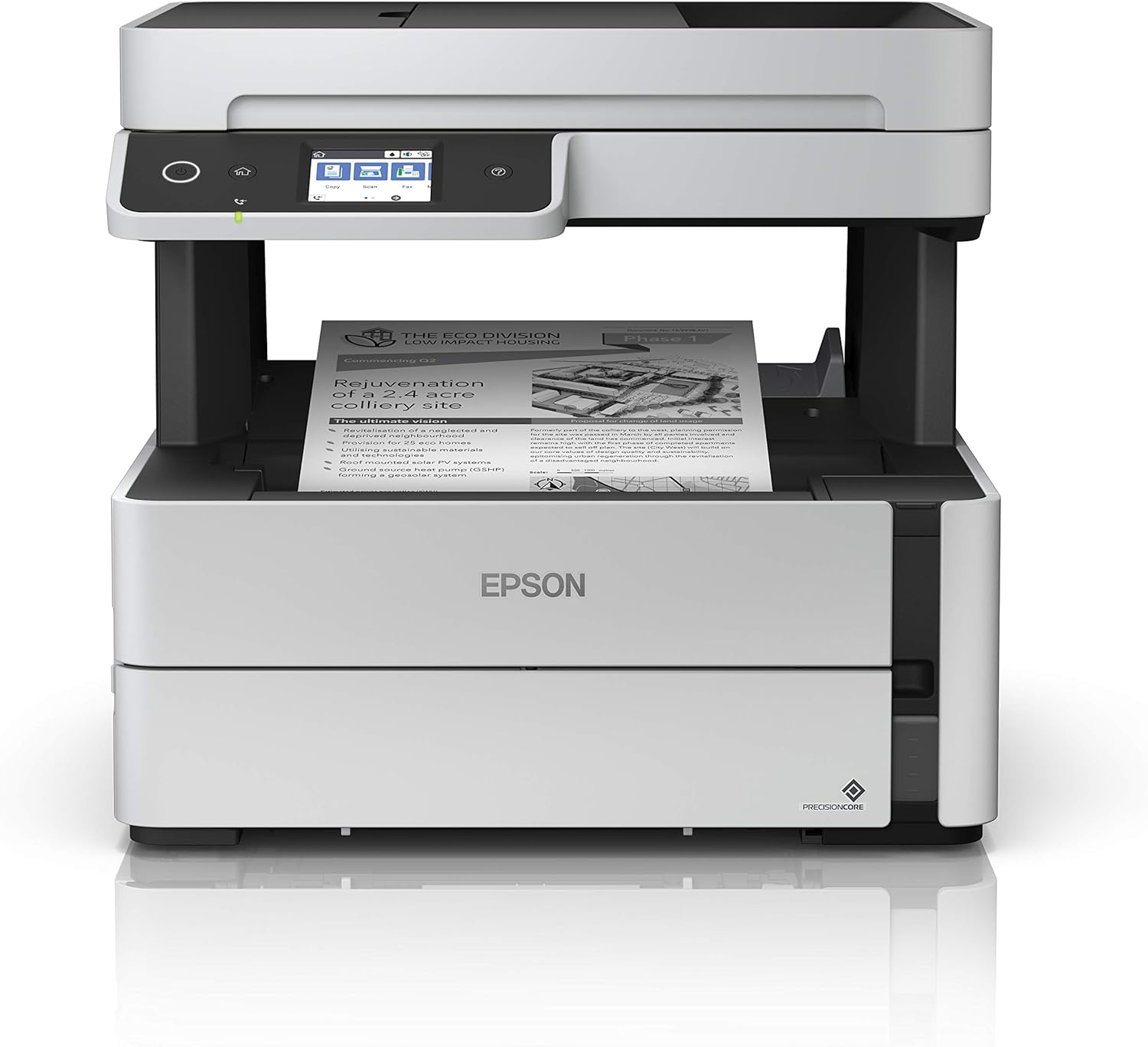Epson EcoTank ET-M3170 Wireless Monochrome All-in-One Supertank Printer with ADF, Fax and Ethernet PLUS 2 Years of Unlimited Ink*, White