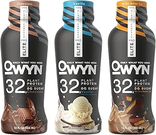 OWYN Only What You Need Pro Elite Vegan High Protein Keto Shake, 32g Protein, 9 Amino Acids, Omega-3, Prebiotics, Workout and Recovery, 0g Net Carbs, Zero Sugar (Variety, 12 Fl Oz (Pack of 12))