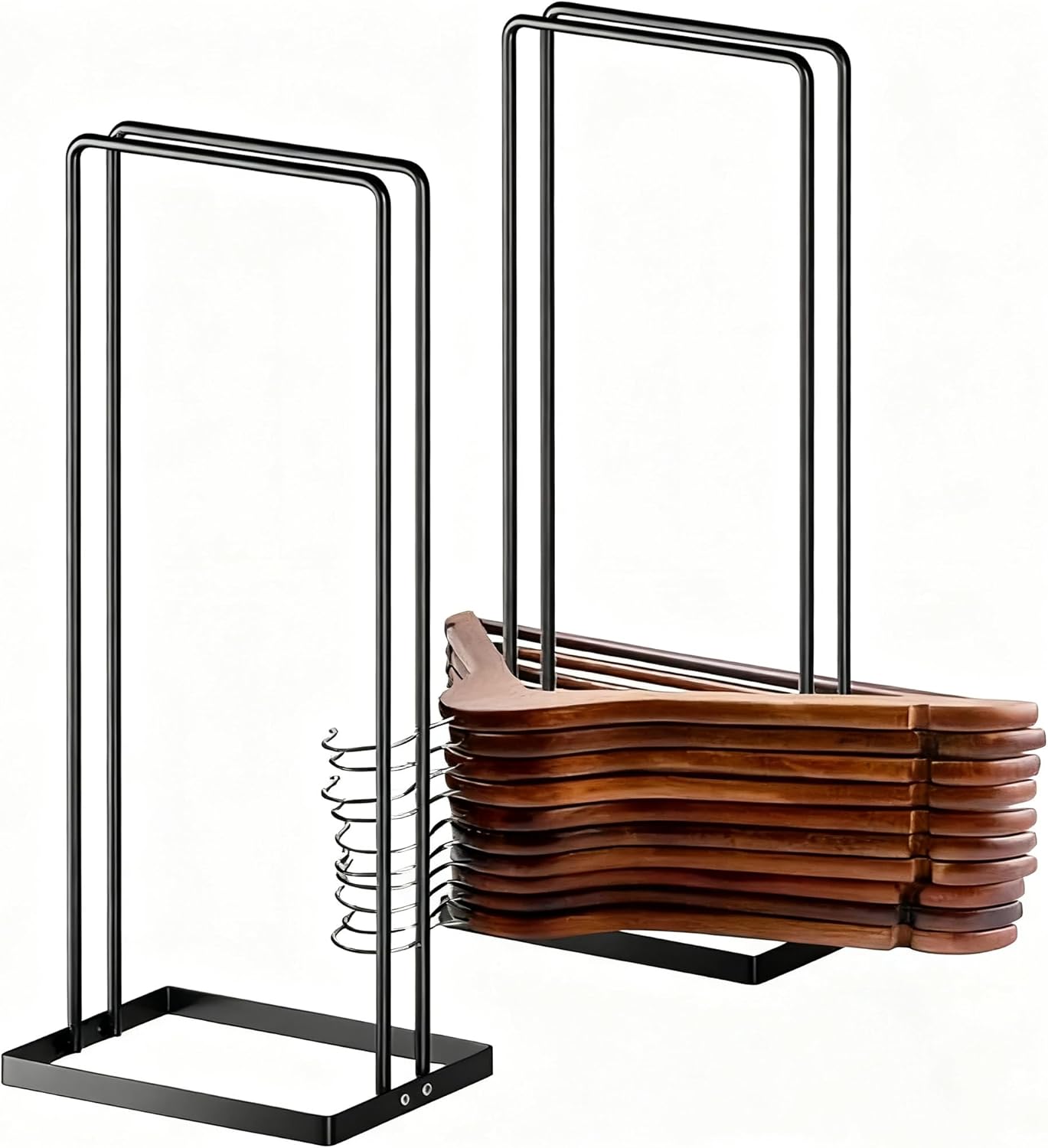 Hanger Stacker 2 Pack, Clothes Hanger Holder Organizer for Closet Laundry Room, Organizer Stacker for Coat Wire Hangers,Hanger Rack Stand Caddy for Adult Kids Velvet Pants Hangers Storage