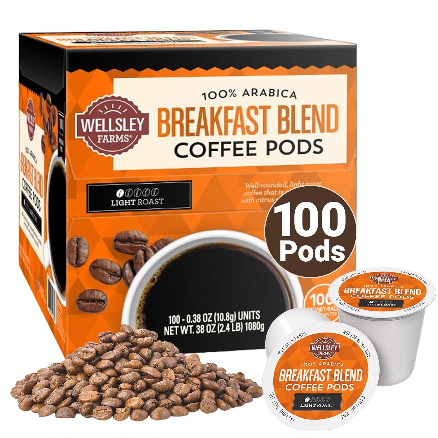Wellsley Farms Breakfast Blend Coffee K-Cup Pods, 100 ct.