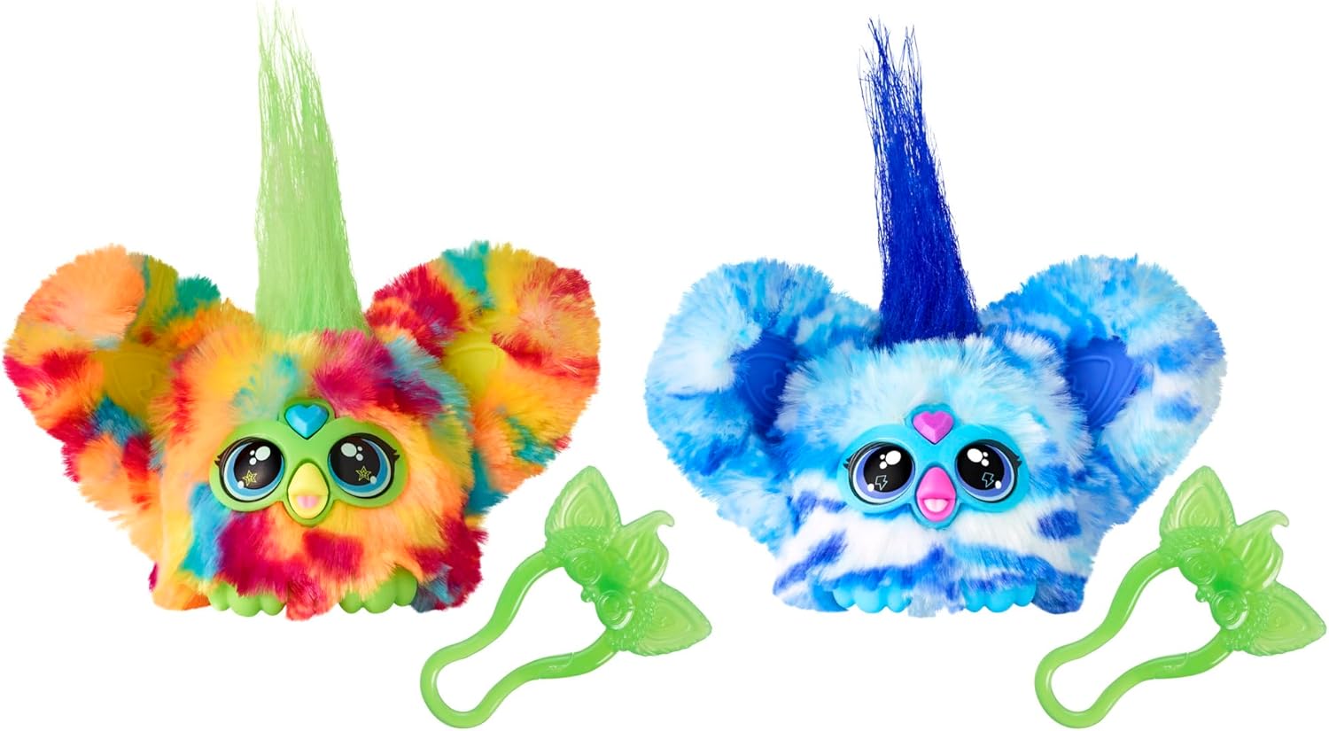 Furby Furblets 2-Pack, Mini Friends Pix-Elle & Ooh-Koo, 45+ Sounds Each, Music & Speaks Only Furbish, Electronic Plush Toys, Multicolor & Blue/White, Back to School Gifts, Ages 6+ (Amazon Exclusive)