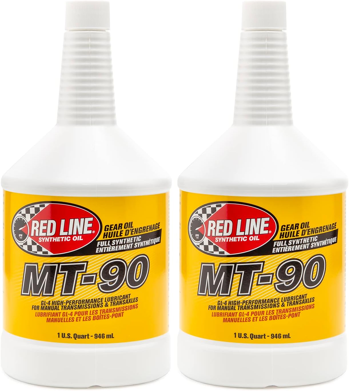 Red Line 50304 MT-90 75W-90 GL-4 Manual Transmission and Transaxle Lubricant (MTL) - 1 Quart (2 Pack)