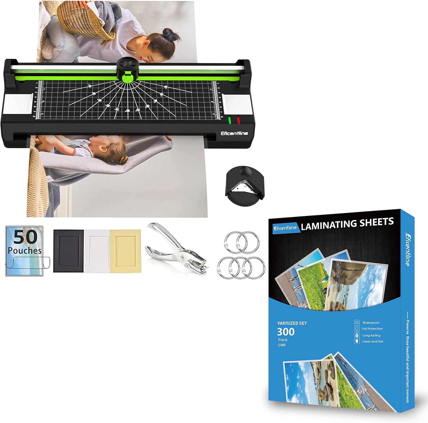 Laminator Machine for A3/A4/A6 - Bundle 300 Pack 5 Mil Thermal Laminating Pouches