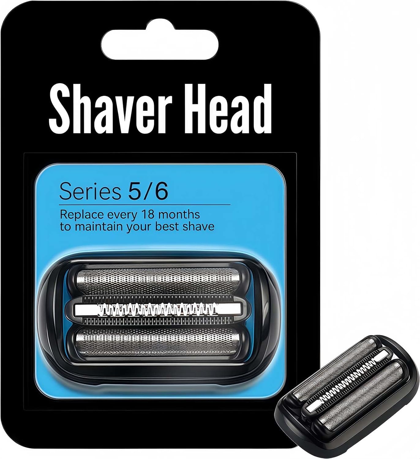 Yongst Shaver Replacement Heads - Suitable for Braun Razors, 53B Compatible with All Series 5 & 6 Easy Attachment Smooth Shave Black