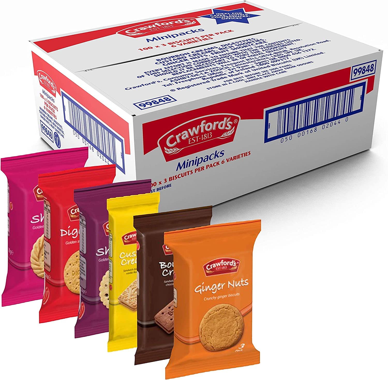 Crawfords 6 Varieties Biscuit Mini Pack (Pack of 100)