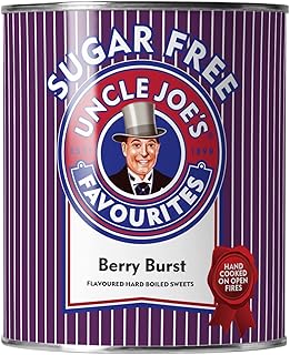 Uncle Joe's Sugar Free Berry Burst Candy | Flavored Hard Boiled Sweets | Imported from UK | Traditional British Candy | Gourmet Sweets Gift | Fruit Candy Tin | 4.23 Oz (120g)