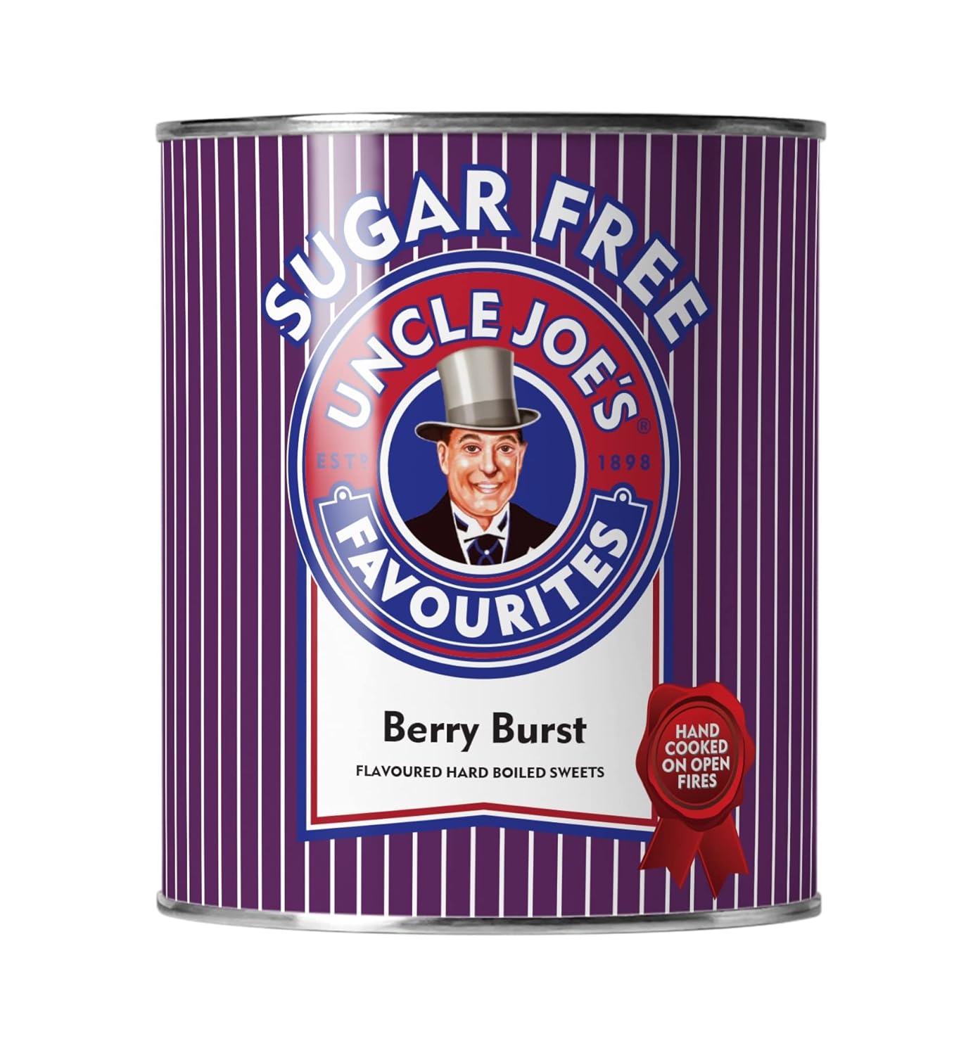 Uncle Joe's Sugar Free Berry Burst Candy | Flavored Hard Boiled Sweets | Imported from UK | Traditional British Candy | Gourmet Sweets Gift | Fruit Candy Tin | 4.23 Oz (120g)