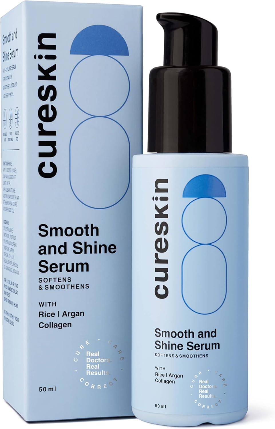 Cureskin Smooth and Shine Hair Serum for Dry Frizzy Hair Women and Men | Helps Reducing Hair Breakage, Frizz and Detangels for Strong, Protected and Shiny Hair