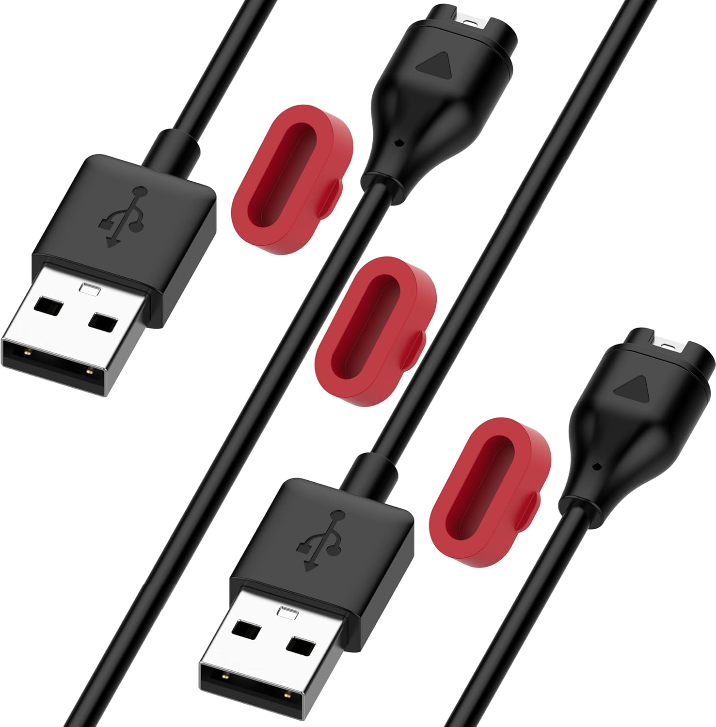 2 Pack Charger for Garmin Forerunner 745/Active/vivoactive 4,Compatible with Garmin Fenix 6s/Move Luxe,USB A Charging Cable Dock Cord 3.3ft/1M with Charger Port Dust Plug