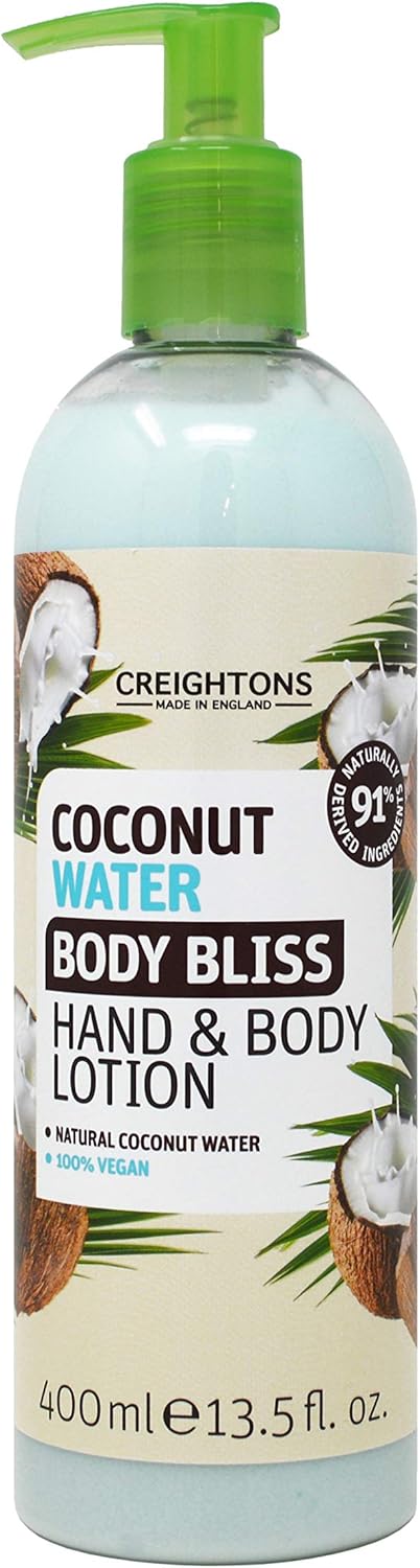 Creightons Body Bliss Coconut Water Hand And Body Lotion (400ml) - Contains 90%+ Naturally Derived Ingredients, Cruelty Free, Vegan Friendly & Paraben Free