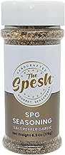 The Spesh - SPG Seasoning 6.3oz - A gourmet Garlic, Salt, Pepper Seasoning made with California Garlic and the Original Spesh Blend Gourmet Mix of 12 Salts and Peppers.