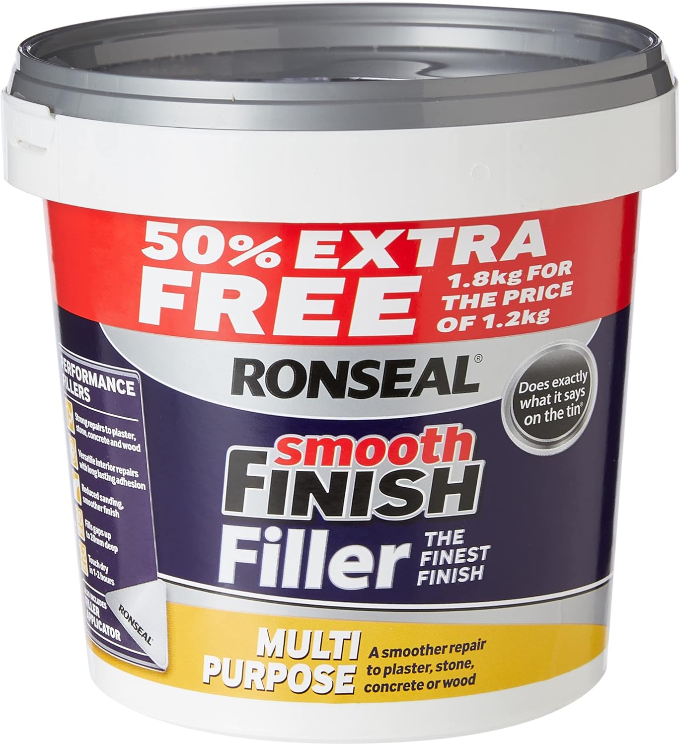 Ronseal 36546 Multi Purpose Wall Filler, White, 1.8 kg