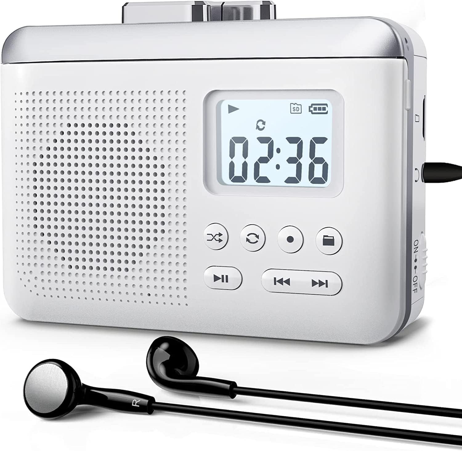 Portable Walkman Cassette Player: with 16GB SD Card Vintage Cassette Tape Player,Convert Walkman Tape Cassettes with Recorder,Big Speaker,Earphone Jack,Built-in Microphone for Home,Park