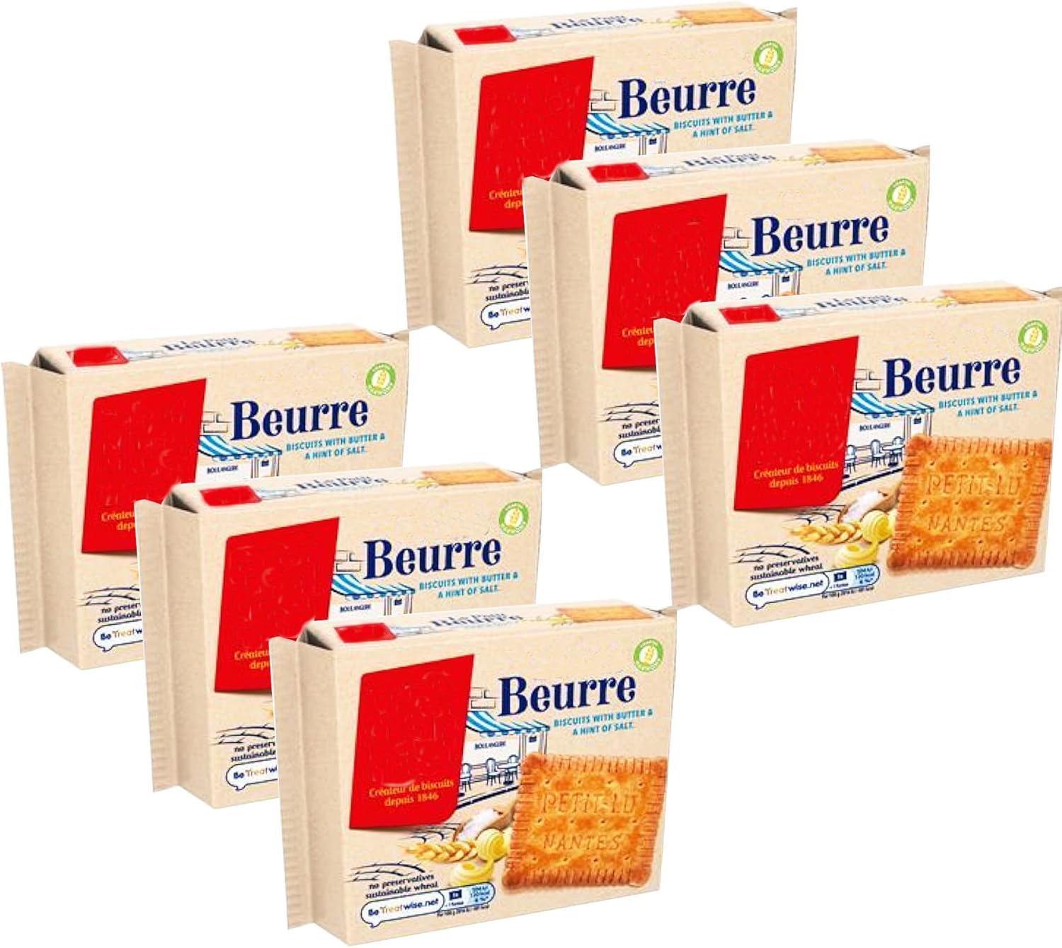 Traditional Salted Butter Biscuit Multipack - 6 x 167g - Classic European Cookies