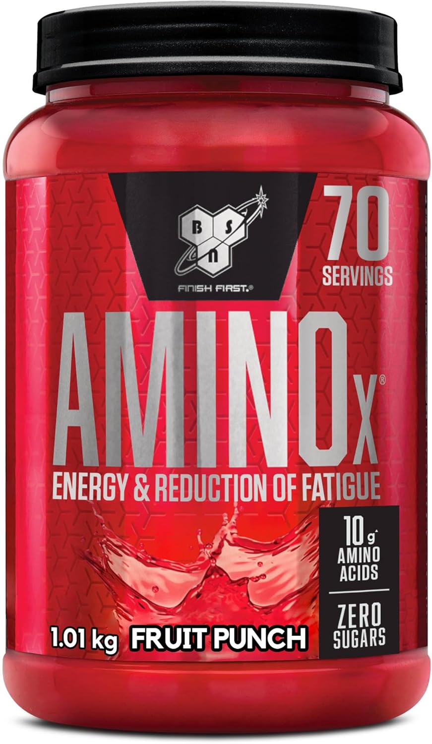 BSN Nutrition Amino X Supplement with Vitamin D, Vitamin B6 and Amino Acids, Fruit Punch Flavour, 70 Servings, 1 kg