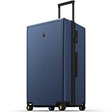 LEVEL8 Trunk Luggage, 28 Inch Luggage with Spinner Wheels, Luminous Textured 28 Inch Checked Large Luggage, Lightweight with Tsa Lock, 28 Inch, Navy