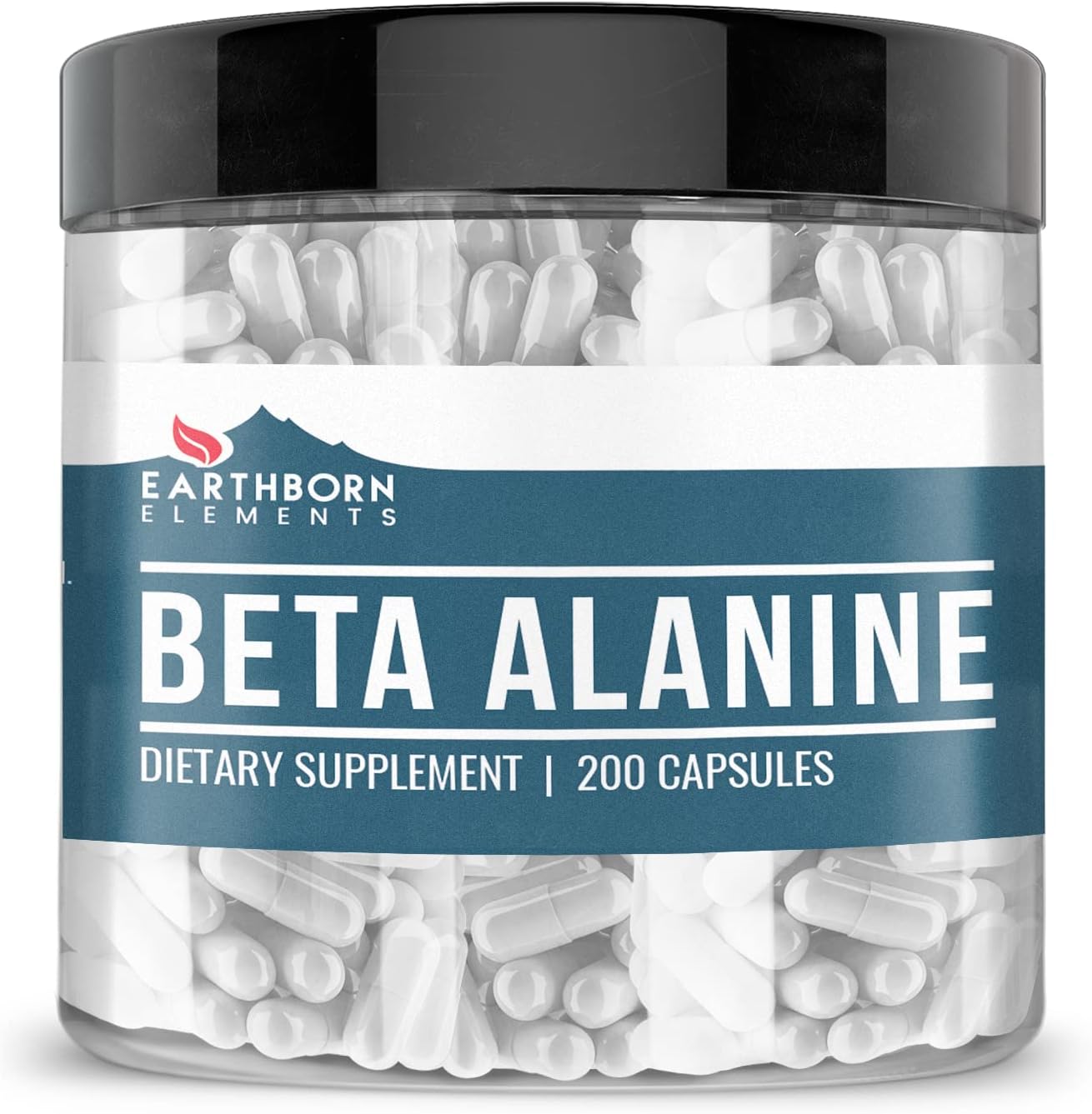 Earthborn Elements Beta-Alanine 200 Capsules, Pure & Undiluted, No Additives