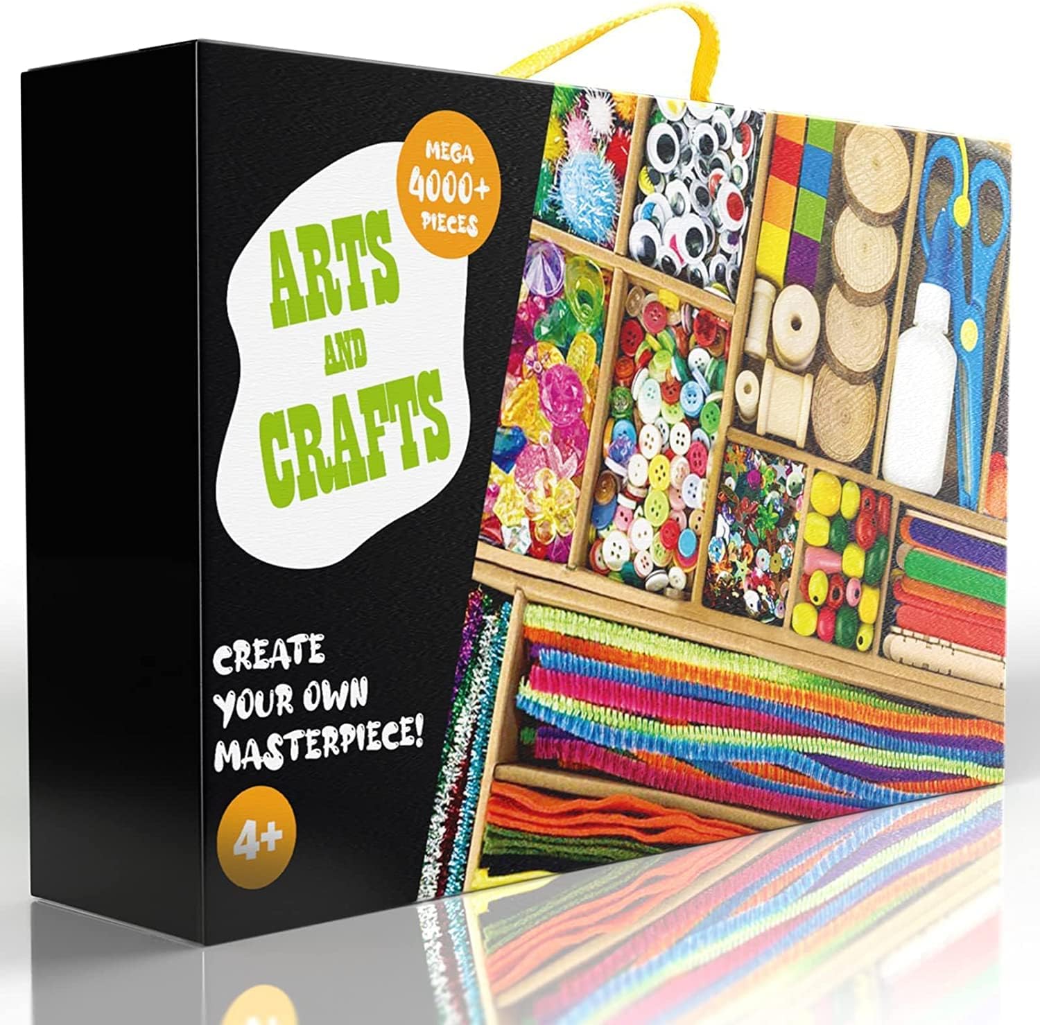 FunzBo Crafts Kits for Kids, 4000+Pcs Arts and Crafts Activity Kit Craft Box Girls Toys DIY Creative Birthday Gifts for Kids Age 4 5 6 7 8-12