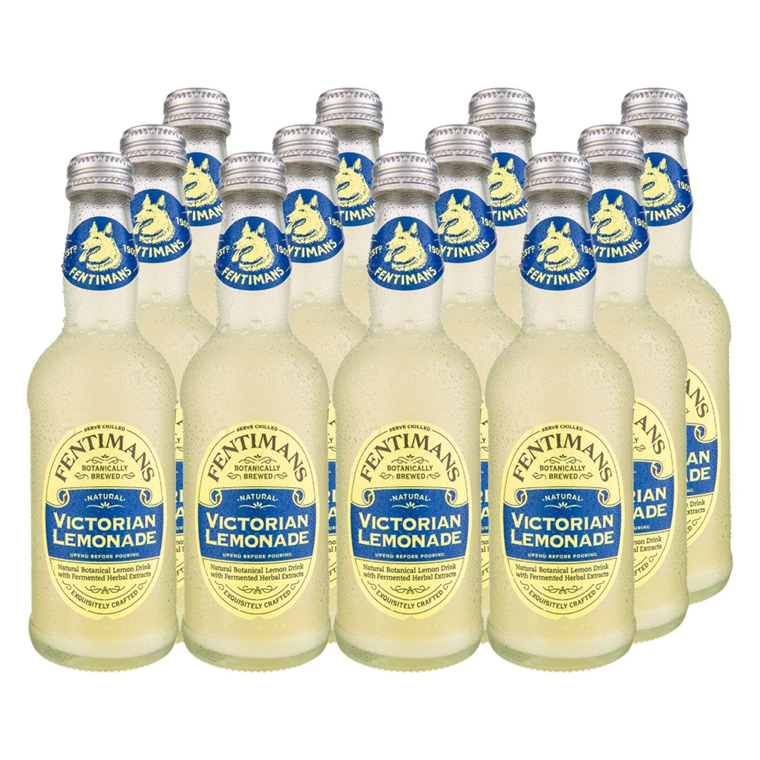 Fentimans Sparkling Victorian Lemonade - Lemon Sparkling Water, Great Over Ice or as Mixer, All Natural Ingredients, Craft Soda, Botanically Brewed - 9.3 Fl Oz (Pack of 12)