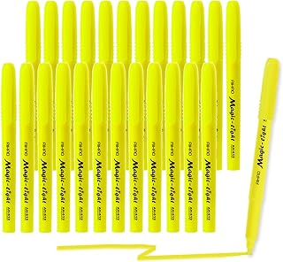 AIHAO Yellow Highlighters Markers, Chisel Tip Highlighter Pens, Pocket-Style, Fluorescent Yellow, 24 Pack
