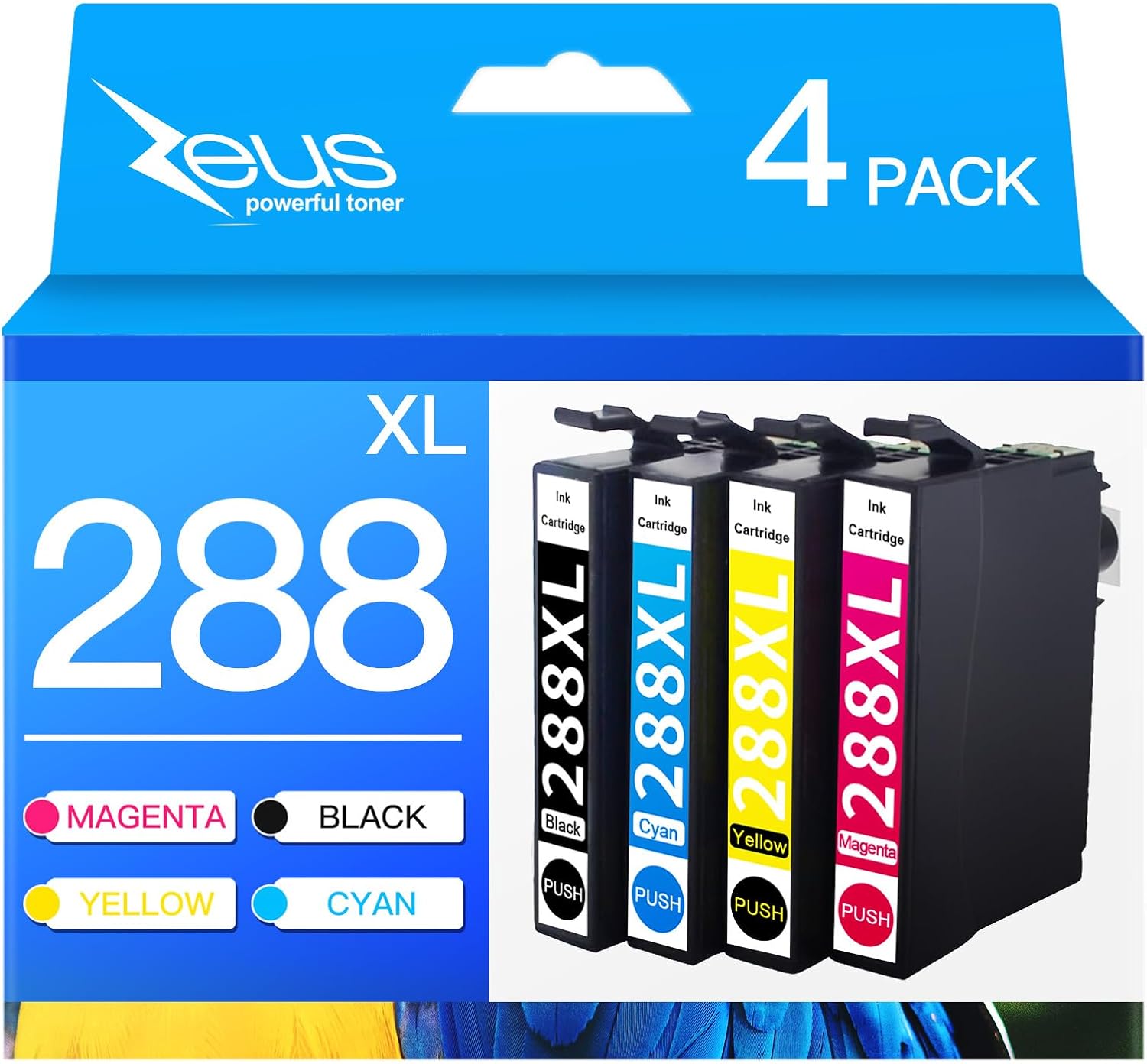 Remanufactured Replacement for Epson 288XL Ink Cartridges Combo Pack T288XL for Expression XP-440 XP-330 XP-340 XP-430 XP-434 Printer (Black, Cyan, Magenta, Yellow, 4-Pack)