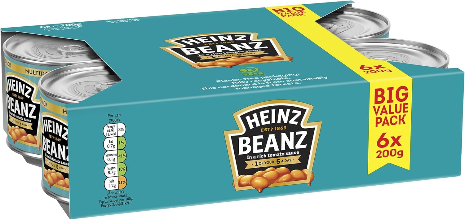 Heinz Beans in a Rich Tomato Sauce 6 x 200 g
