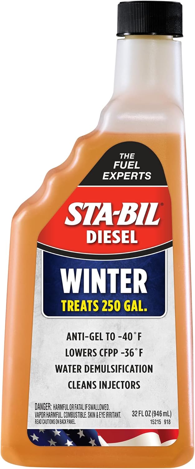 STA-BIL Diesel Winter Ant-Gel - Prevents Fuel Gelling Down to -40 Degrees Fahrenheit - Cleans Injectors - Treats 250 Gallons of Diesel Fuel, 32 fl. oz. (15215)