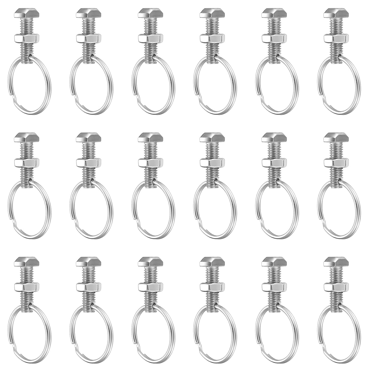 20 Sets Greenhouse Bolts and Rings, Cropped Head Nuts and Bolts, Aluminium Accessories, Create Anchor Point in Glazing Channels for Climbing Plants