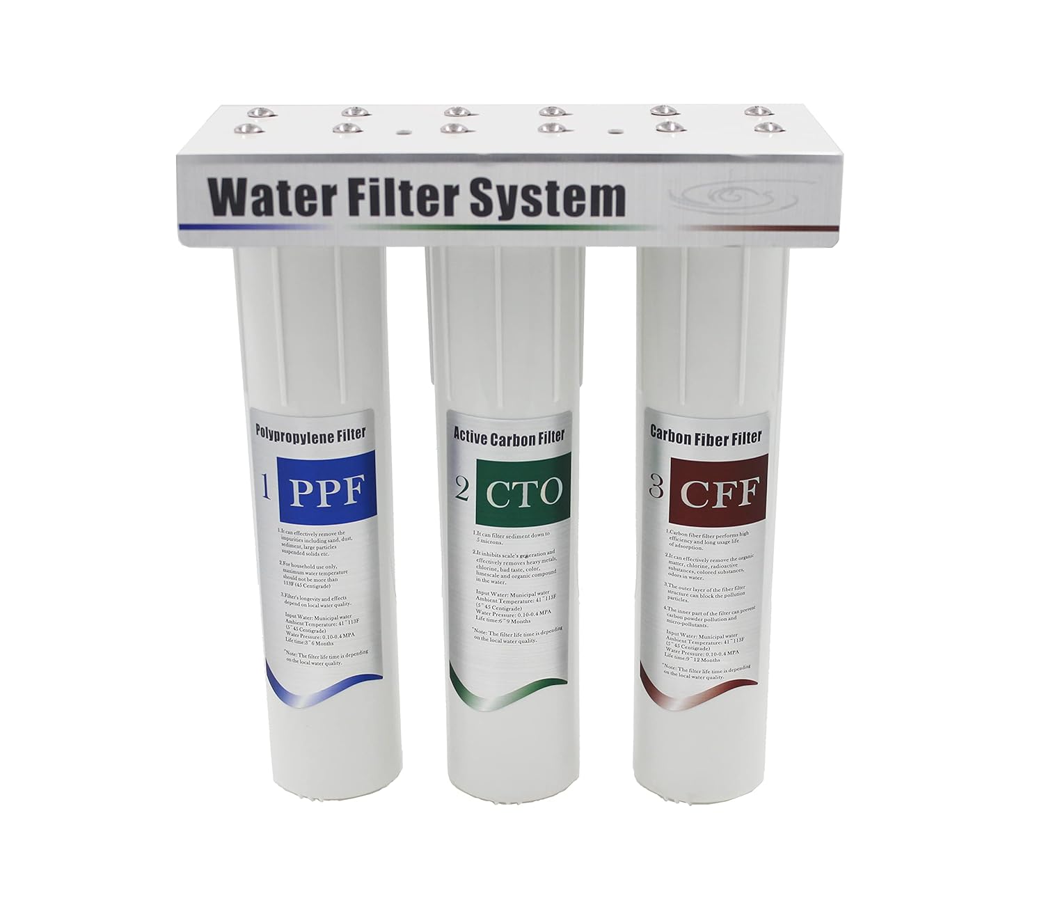 Under Sink Water Filter System, pre-filter Removes 99.99% Lead, Chlorine, Chloramine, Fluoride, Odor- Quick Change