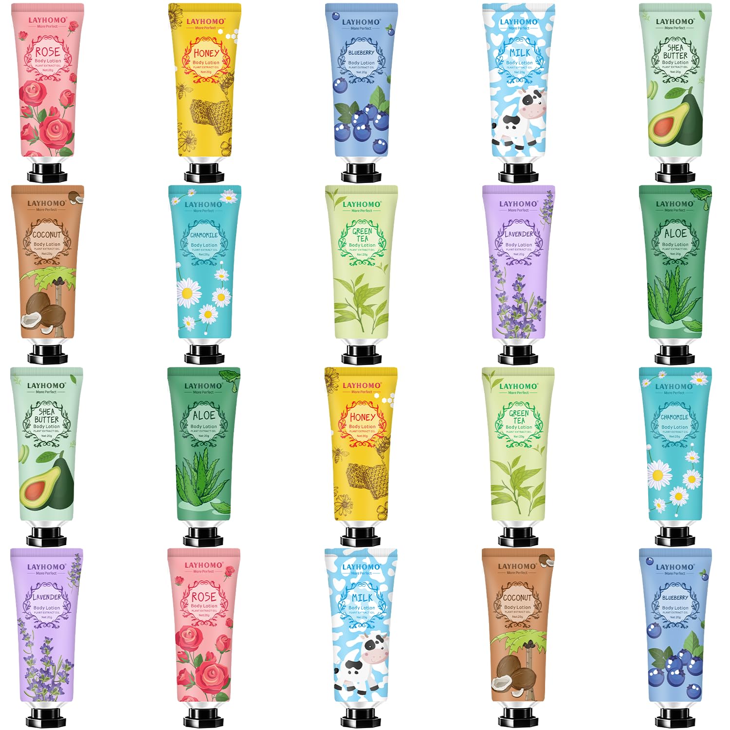 20 Pack Mini Body Lotion Gift Bulk for Dry Skin,Travel Size Small Body Cream With Shea Butter Natural Fragrance Moisturizing Body Lotion for Women Men,Gift Sets for Birthday Christmas Thank You Gift