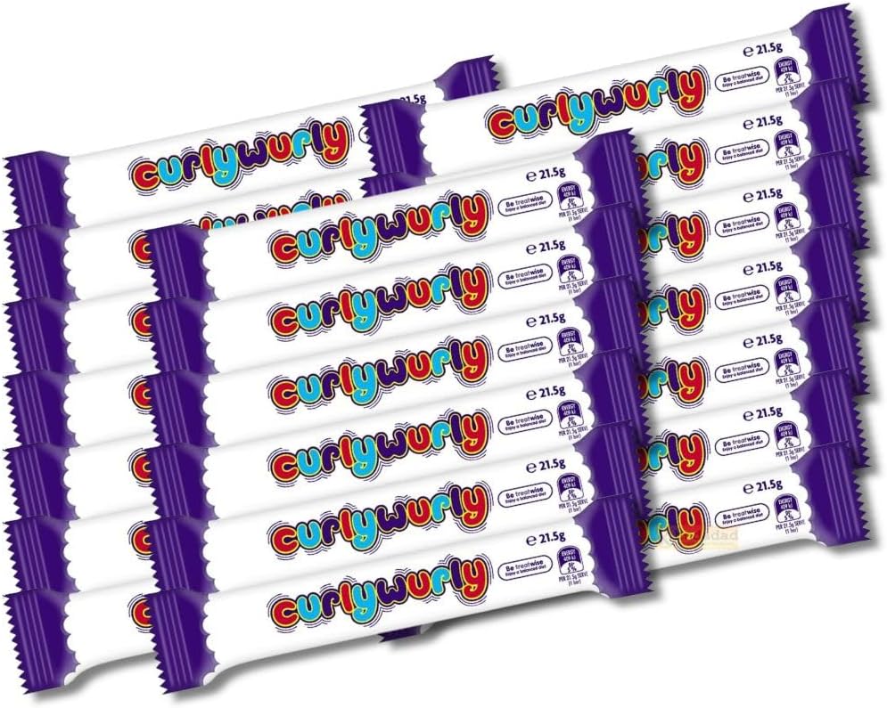 Chocolate Bar Bundle with Curly Wurly – Fun & Chewy Chocolate Treat Selection For Snacking, gifting, lunchboxes, party bags, and on-the-go treats. (20x)