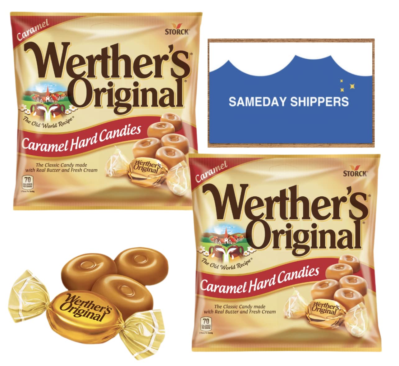 WERTHER'S ORIGINAL | Caramel Hard Candies, 2.65-oz. Bags | 2- PACK
