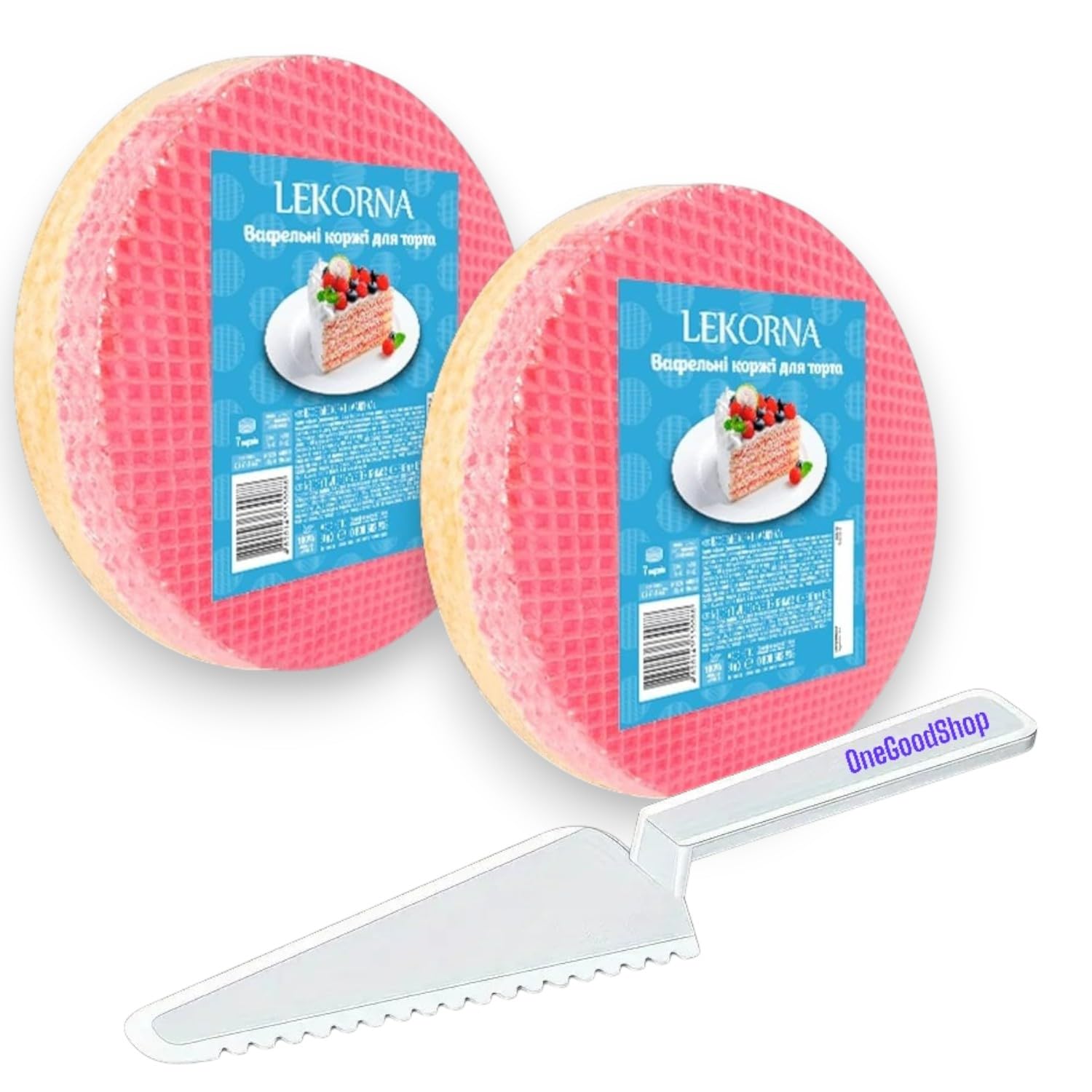 Tort Wafers White Pink Malinka Pack of 2