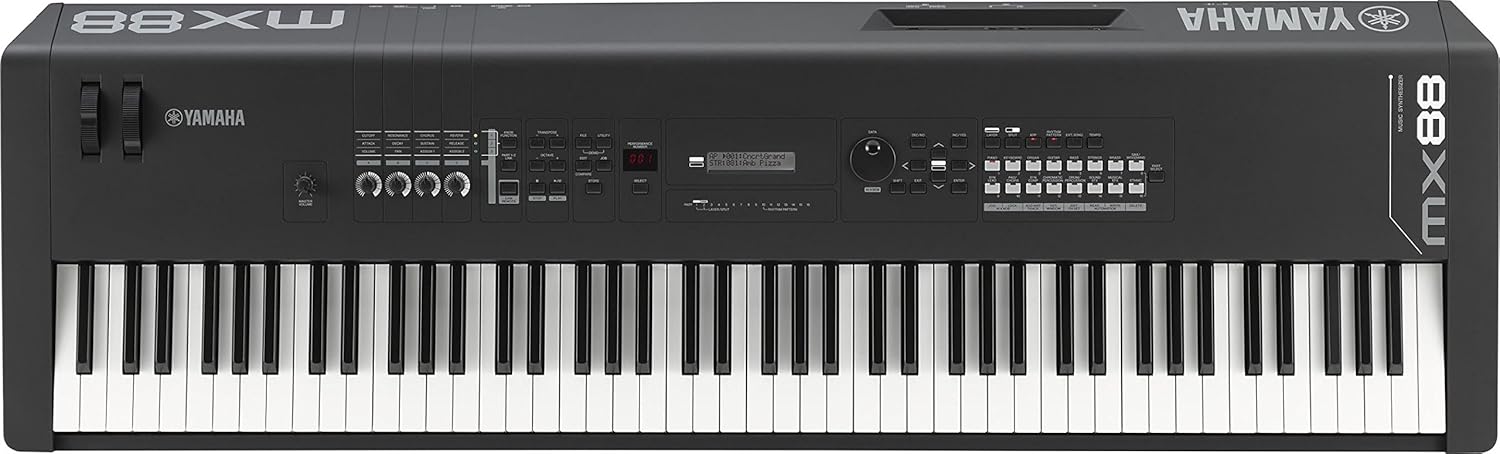 Yamaha MX Series 88-Key Music Production Synthesizer for Players, Producers and Performers, Lightweight Keyboard, Motif Sound Engine, (MX88BK)