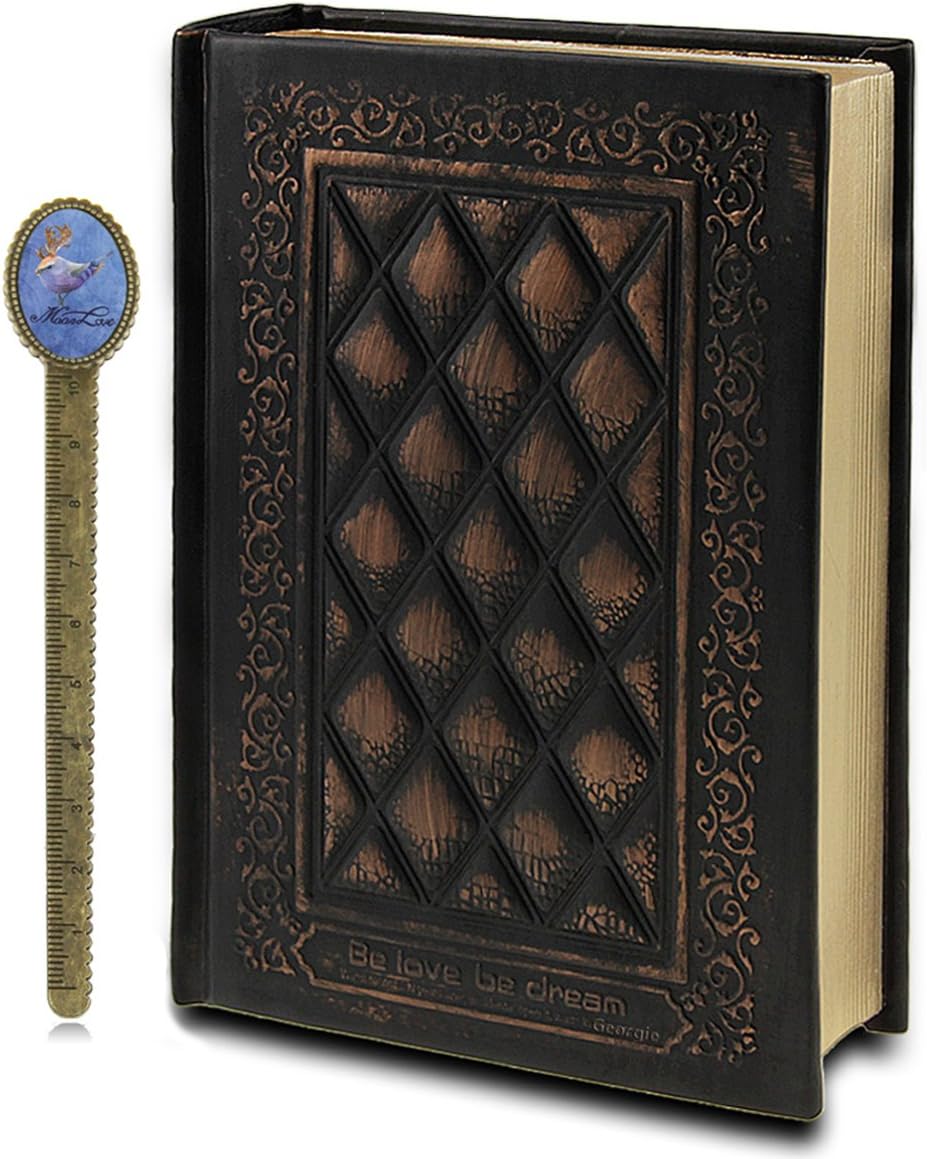 Leather Vintage Embossed Cover Notebook Life Story Book Blank Hardback Scrapbook Travel Ultra Thick Writing Journal Work Diary