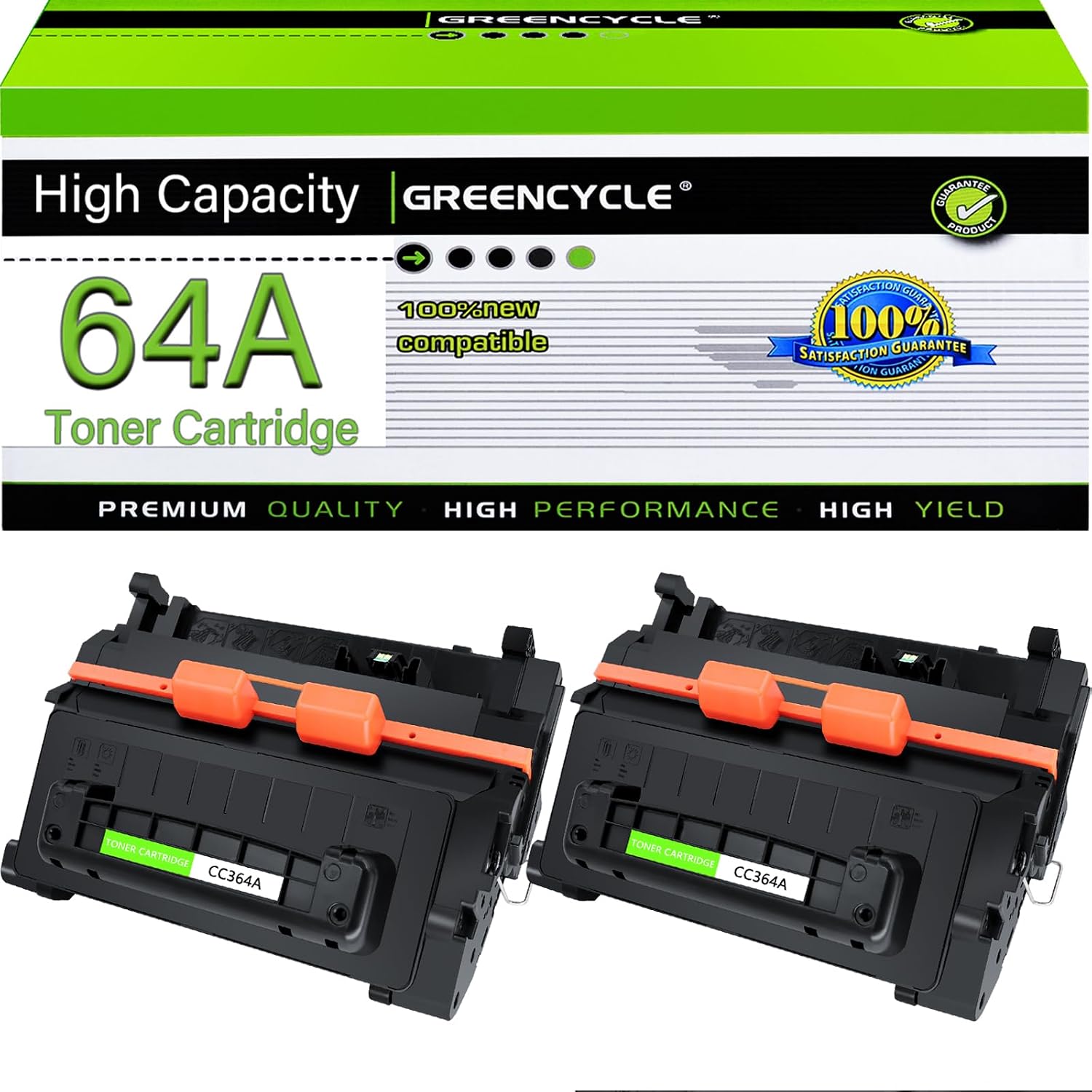 greencycle CC364A Compatible for HP 64A Black Toner Cartridge P4014 P4015