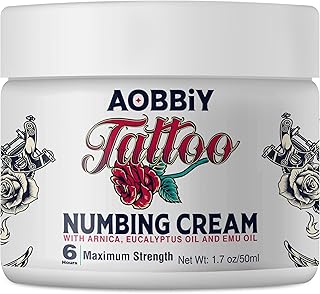 Tattoo Numbing Cream: Numbing Cream for Tattoos Extra Strength - Painless Tattoo Numbing Cream - Tattoo Numbing Cream Maximum Strength - 6 Hours Numbing Cream, 1.7oz / 50ml