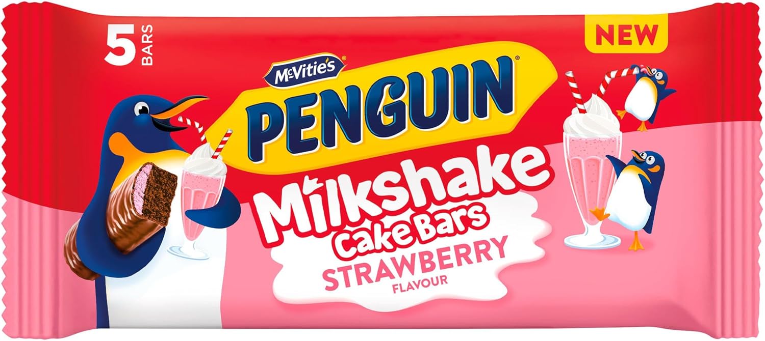 McVitie's Penguin 5 Strawberry Flavour Milkshake Cake Bar