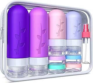 18 pack Travel Bottles for Toiletries, Tsa Approved Travel Containers for Toiletries, Silicone Leak Proof Refillable Liquid 3oz 2oz Travel essentials for Shampoo Conditioner Lotion BPA Free