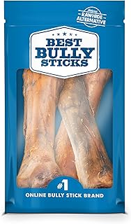 Best Bully Sticks Jumbo Smoked Beef Shin Bones - 3 Count (Pack of 1) - Free-Range, All-Natural, Grass-Fed Snack