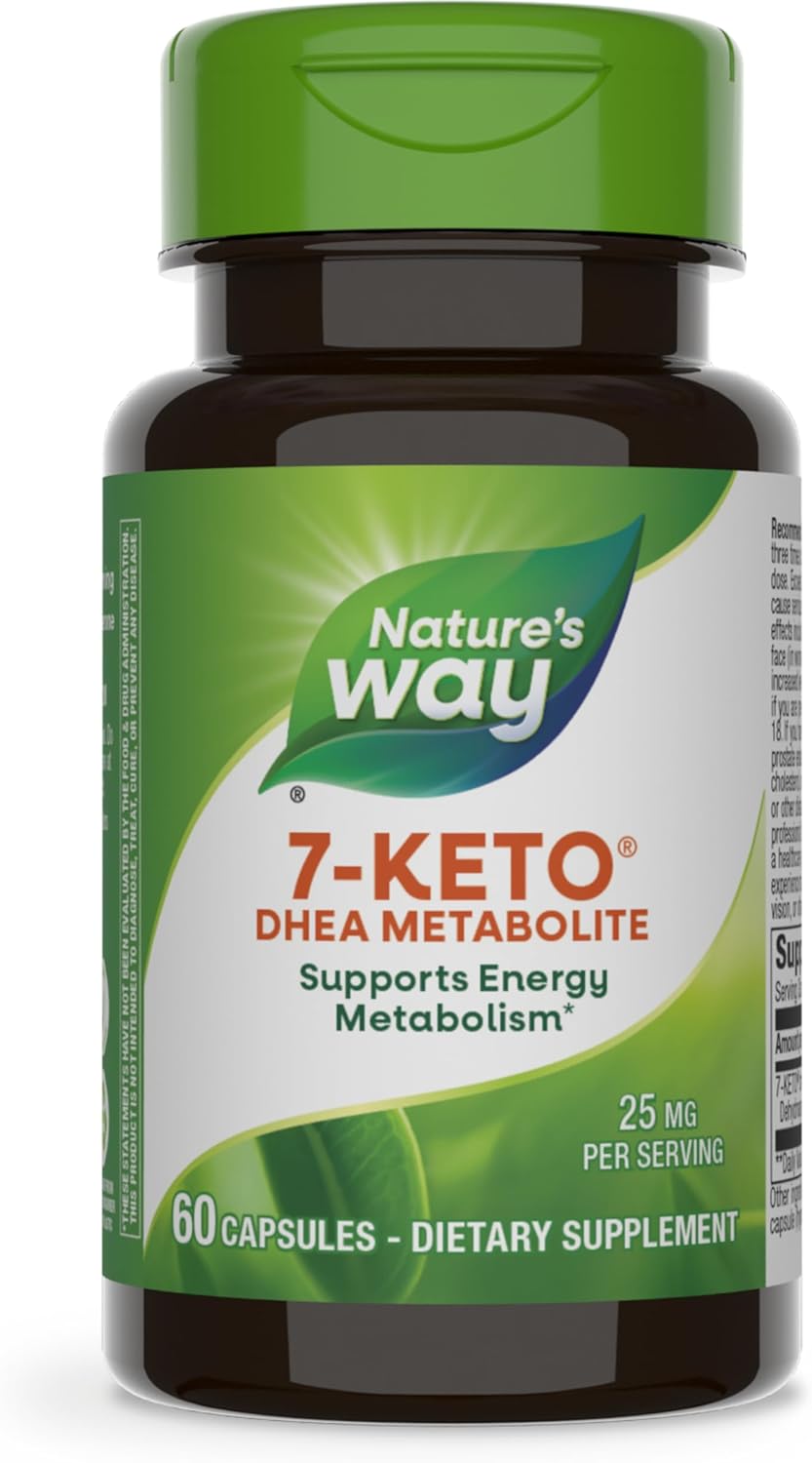 Nature's Way 7-KETO, DHEA Metabolite, Metabolism Support Supplement*, 25mg Potency Per Serving, 60 Capsules