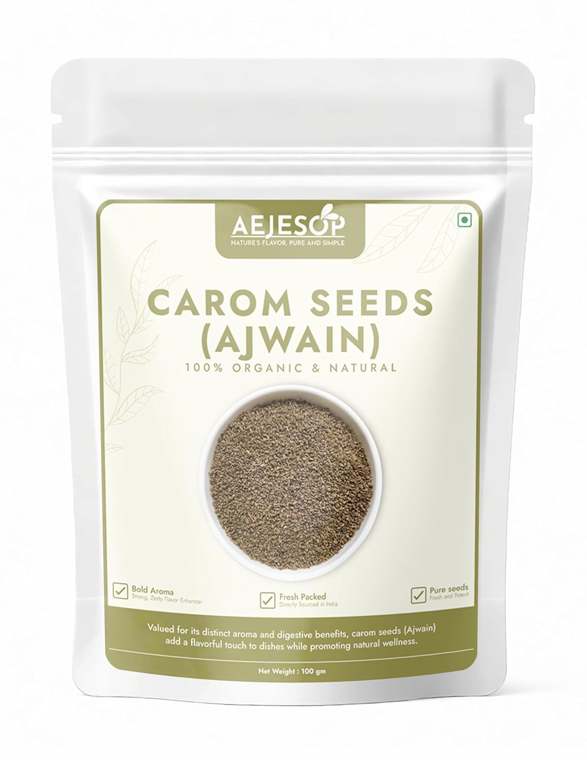 AEJESOP Organic Carom Seeds, Ajowan, Spices Whole, 3.5oz(100g)