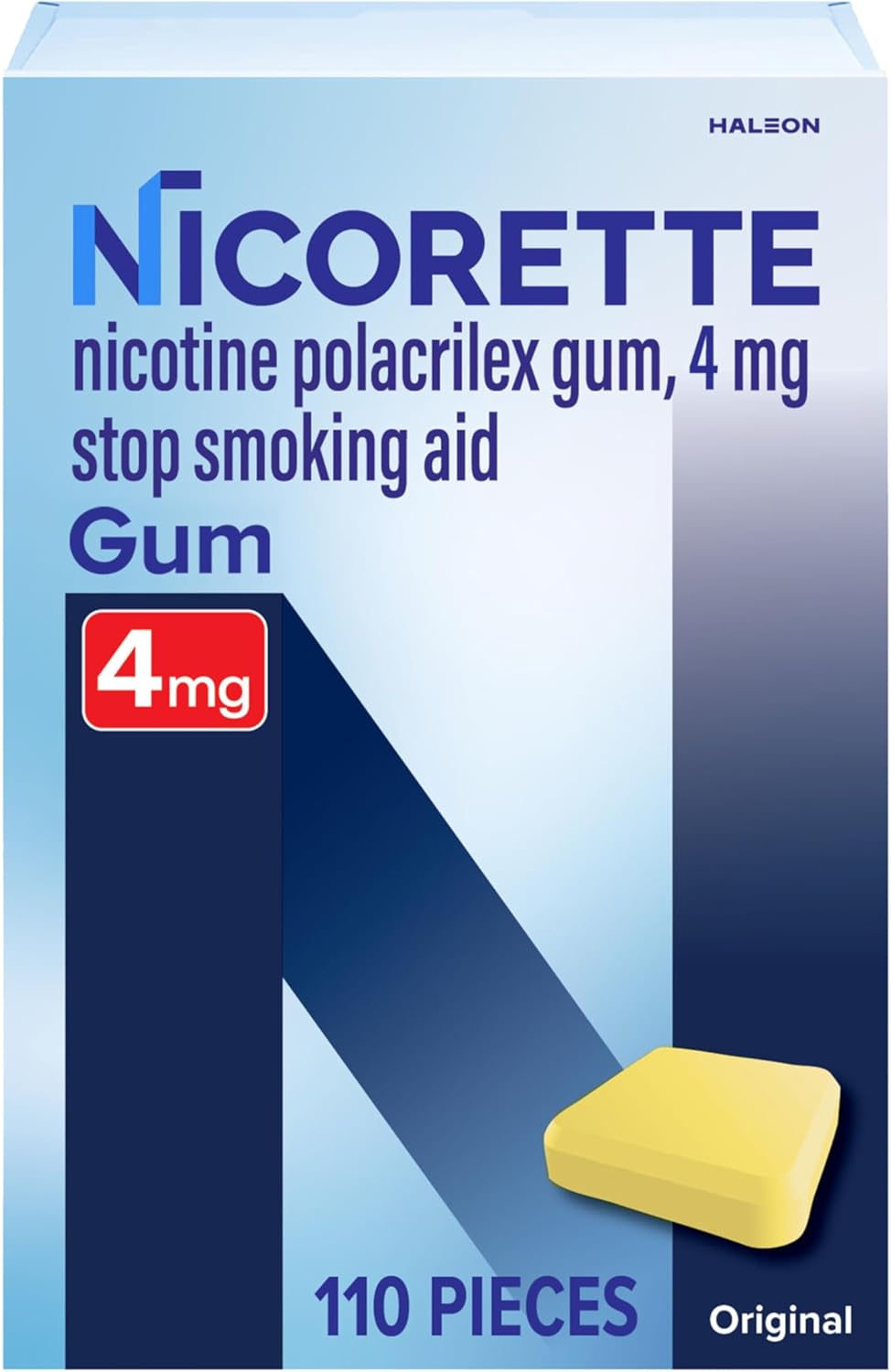 Nicorette Nicotine Gum to Help Stop Smoking, 4 mg, Original Stop Smoking Aid - 110 Count